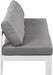 Meridian Furniture - Nizuc 90" Grey Water Resistant Fabric Upholstered 3pc. Outdoor Patio Armless Sofa - 375Grey-S90B - GreatFurnitureDeal