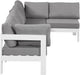 Meridian Furniture - Nizuc 120" Grey Water Resistant Fabric Upholstered 5pc. Outdoor Patio Sectional - 375Grey-Sec5C - GreatFurnitureDeal