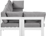Meridian Furniture - Nizuc 120" Grey Water Resistant Fabric Upholstered 5pc. Outdoor Patio Sectional - 375Grey-Sec5C - GreatFurnitureDeal