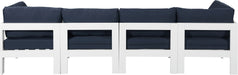 Meridian Furniture - Nizuc 120" Navy Water Resistant Fabric Upholstered 4pc. Outdoor Patio Sofa - 375Navy-S120A - GreatFurnitureDeal