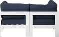 Meridian Furniture - Nizuc 60" Navy Water Resistant Fabric Upholstered 2pc. Outdoor Patio Loveseat - 375Navy-S60A - GreatFurnitureDeal