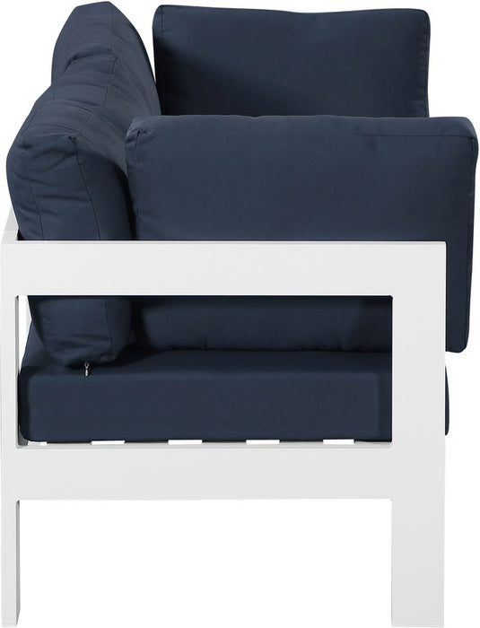 Meridian Furniture - Nizuc 60" Navy Water Resistant Fabric Upholstered 2pc. Outdoor Patio Loveseat - 375Navy-S60A - GreatFurnitureDeal