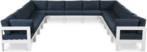 Meridian Furniture - Nizuc 150" Navy Water Resistant Fabric Upholstered 13pc. Outdoor Patio Sectional - 375Navy-Sec13A - GreatFurnitureDeal