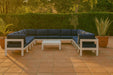 Meridian Furniture - Nizuc 150" Navy Water Resistant Fabric Upholstered 13pc. Outdoor Patio Sectional - 375Navy-Sec13A - GreatFurnitureDeal