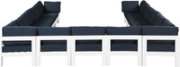 Meridian Furniture - Nizuc 150" Navy Water Resistant Fabric Upholstered 13pc. Outdoor Patio Sectional - 375Navy-Sec13A - GreatFurnitureDeal