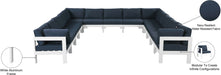 Meridian Furniture - Nizuc 150" Navy Water Resistant Fabric Upholstered 13pc. Outdoor Patio Sectional - 375Navy-Sec13A - GreatFurnitureDeal