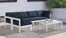 Meridian Furniture - Nizuc 120" Navy Water Resistant Fabric Upholstered 5pc. Outdoor Patio Sectional - 375Navy-Sec5C - GreatFurnitureDeal