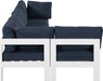 Meridian Furniture - Nizuc 120" Navy Water Resistant Fabric Upholstered 5pc. Outdoor Patio Sectional - 375Navy-Sec5C - GreatFurnitureDeal
