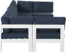 Meridian Furniture - Nizuc 120" Navy Water Resistant Fabric Upholstered 6pc. Outdoor Patio Sectional - 375Navy-Sec6B - GreatFurnitureDeal