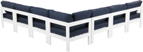 Meridian Furniture - Nizuc 120" Navy Water Resistant Fabric Upholstered 7pc. Outdoor Patio Sectional - 375Navy-Sec7A - GreatFurnitureDeal