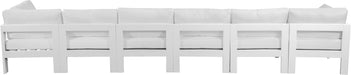 Meridian Furniture - Nizuc 180" White Water Resistant Fabric Upholstered 6pc. Outdoor Patio Sofa - 375White-S180A - GreatFurnitureDeal