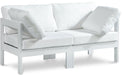 Meridian Furniture - Nizuc 60" White Water Resistant Fabric Upholstered 2pc. Outdoor Patio Loveseat - 375White-S60A - GreatFurnitureDeal