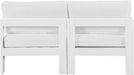 Meridian Furniture - Nizuc 60" White Water Resistant Fabric Upholstered 2pc. Outdoor Patio Loveseat - 375White-S60A - GreatFurnitureDeal