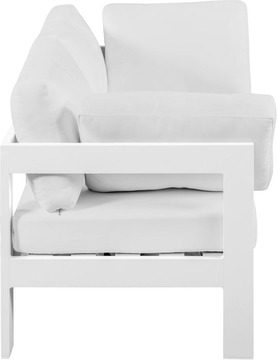Meridian Furniture - Nizuc 60" White Water Resistant Fabric Upholstered 2pc. Outdoor Patio Loveseat - 375White-S60A - GreatFurnitureDeal