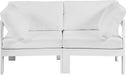 Meridian Furniture - Nizuc 60" White Water Resistant Fabric Upholstered 2pc. Outdoor Patio Loveseat - 375White-S60A - GreatFurnitureDeal