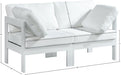 Meridian Furniture - Nizuc 60" White Water Resistant Fabric Upholstered 2pc. Outdoor Patio Loveseat - 375White-S60A - GreatFurnitureDeal