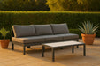 Meridian Furniture - Nizuc 90" Grey Water Resistant Fabric Upholstered 3pc. Outdoor Patio Armless Sofa - 376Grey-S90B - GreatFurnitureDeal