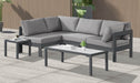 Meridian Furniture - Nizuc 90" Grey Water Resistant Fabric Upholstered 4pc. Outdoor Patio Sectional - 376Grey-Sec4A - GreatFurnitureDeal