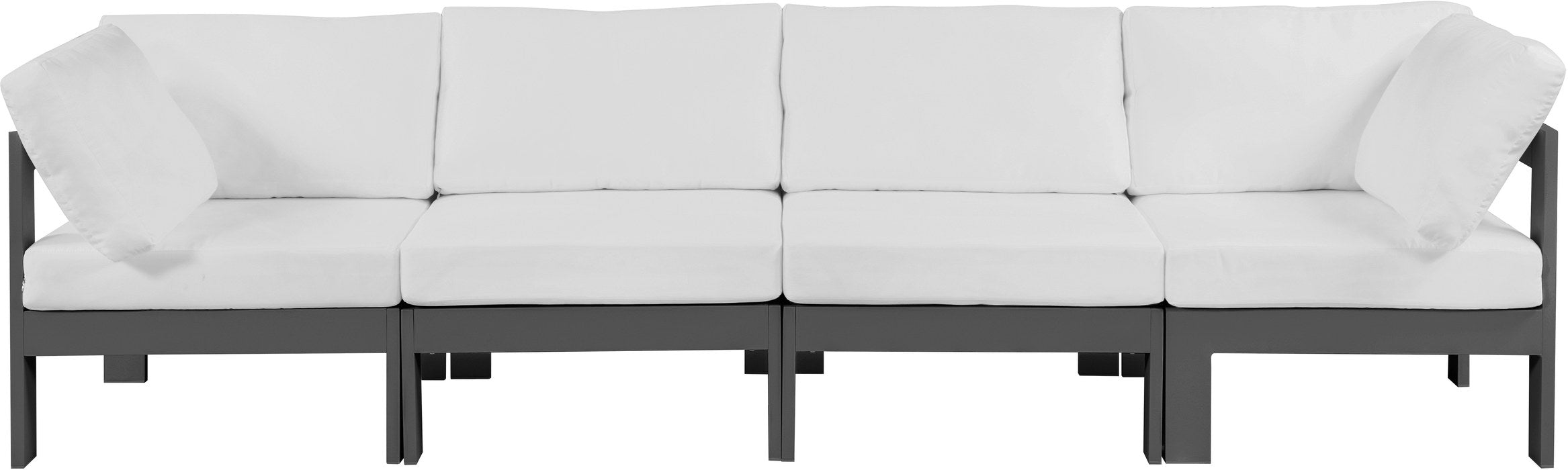 Meridian Furniture - Nizuc 120" White Water Resistant Fabric Upholstered 4pc. Outdoor Patio Sofa - 376White-S120A - GreatFurnitureDeal