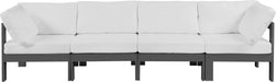 Meridian Furniture - Nizuc 120" White Water Resistant Fabric Upholstered 4pc. Outdoor Patio Sofa - 376White-S120A - GreatFurnitureDeal