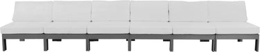 Meridian Furniture - Nizuc 180" White Water Resistant Fabric Upholstered 6pc. Outdoor Patio Armless Sofa - 376White-S180B - GreatFurnitureDeal