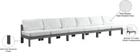 Meridian Furniture - Nizuc 180" White Water Resistant Fabric Upholstered 6pc. Outdoor Patio Armless Sofa - 376White-S180B - GreatFurnitureDeal