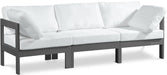 Meridian Furniture - Nizuc 90" White Water Resistant Fabric Upholstered 3pc. Outdoor Patio Sofa - 376White-S90A - GreatFurnitureDeal