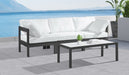 Meridian Furniture - Nizuc 90" White Water Resistant Fabric Upholstered 3pc. Outdoor Patio Sofa - 376White-S90A - GreatFurnitureDeal