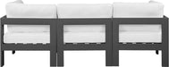 Meridian Furniture - Nizuc 90" White Water Resistant Fabric Upholstered 3pc. Outdoor Patio Sofa - 376White-S90A - GreatFurnitureDeal
