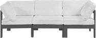 Meridian Furniture - Nizuc 90" White Water Resistant Fabric Upholstered 3pc. Outdoor Patio Sofa - 376White-S90A - GreatFurnitureDeal