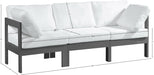 Meridian Furniture - Nizuc 90" White Water Resistant Fabric Upholstered 3pc. Outdoor Patio Sofa - 376White-S90A - GreatFurnitureDeal