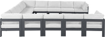 Meridian Furniture - Nizuc 150" White Water Resistant Fabric Upholstered 13pc. Outdoor Patio Sectional - 376White-Sec13A - GreatFurnitureDeal