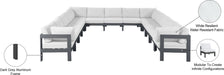 Meridian Furniture - Nizuc 150" White Water Resistant Fabric Upholstered 13pc. Outdoor Patio Sectional - 376White-Sec13A - GreatFurnitureDeal