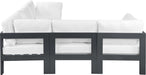 Meridian Furniture - Nizuc 90" White Water Resistant Fabric Upholstered 5pc. Outdoor Patio Sectional - 376White-Sec5B - GreatFurnitureDeal