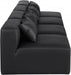 Meridian Furniture - Cube 144" Vegan Leather Upholstered 4 Piece Armless Modular Sofa - 668Black-S144A - GreatFurnitureDeal