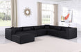 Meridian Furniture - Cube 144" Vegan Leather Upholstered 6 Piece Modular Sectional - 668Black-Sec7A - GreatFurnitureDeal