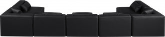 Meridian Furniture - Cube 180" Vegan Leather Upholstered 7 Piece Modular Sectional - 668Black-Sec7B - GreatFurnitureDeal