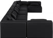Meridian Furniture - Cube 180" Vegan Leather Upholstered 7 Piece Modular Sectional - 668Black-Sec7B - GreatFurnitureDeal