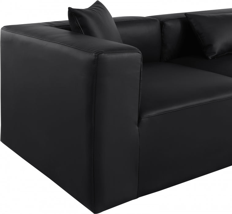 Meridian Furniture - Cube 144" Vegan Leather Upholstered 8 Piece Modular Sectional - 668Black-Sec8A - GreatFurnitureDeal