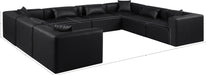 Meridian Furniture - Cube 144" Vegan Leather Upholstered 8 Piece Modular Sectional - 668Black-Sec8A - GreatFurnitureDeal