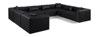 Meridian Furniture - Cube 144" Vegan Leather Upholstered 8 Piece Modular Sectional - 668Black-Sec8A - GreatFurnitureDeal