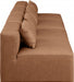 Meridian Furniture - Cube 144" Vegan Leather Upholstered 4 Piece Armless Modular Sofa - 668Brown-S144A - GreatFurnitureDeal