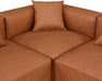 Meridian Furniture - Cube 180" Vegan Leather Upholstered 7 Piece Modular Sectional - 668Cognac-Sec7B - GreatFurnitureDeal