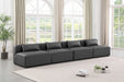 Meridian Furniture - Cube 144" Vegan Leather Upholstered 4 Piece Armless Modular Sofa - 668Grey-S144A - GreatFurnitureDeal
