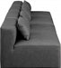 Meridian Furniture - Cube 144" Vegan Leather Upholstered 4 Piece Armless Modular Sofa - 668Grey-S144A - GreatFurnitureDeal