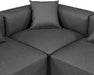 Meridian Furniture - Cube 144" Vegan Leather Upholstered 6 Piece Modular Sectional - 668Grey-Sec7A - GreatFurnitureDeal