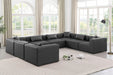 Meridian Furniture - Cube 144" Vegan Leather Upholstered 8 Piece Modular Sectional - 668Grey-Sec8A - GreatFurnitureDeal