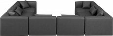 Meridian Furniture - Cube 144" Vegan Leather Upholstered 8 Piece Modular Sectional - 668Grey-Sec8A - GreatFurnitureDeal