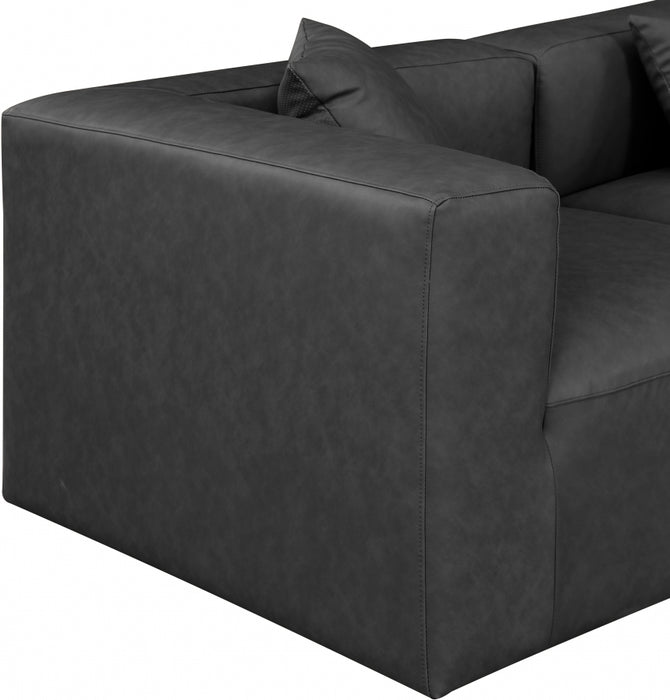 Meridian Furniture - Cube 144" Vegan Leather Upholstered 8 Piece Modular Sectional - 668Grey-Sec8A - GreatFurnitureDeal