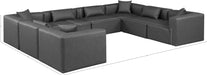 Meridian Furniture - Cube 144" Vegan Leather Upholstered 8 Piece Modular Sectional - 668Grey-Sec8A - GreatFurnitureDeal